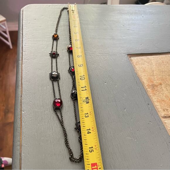 Antique Gold Tone Double Strand Necklace - Picture 5 of 13